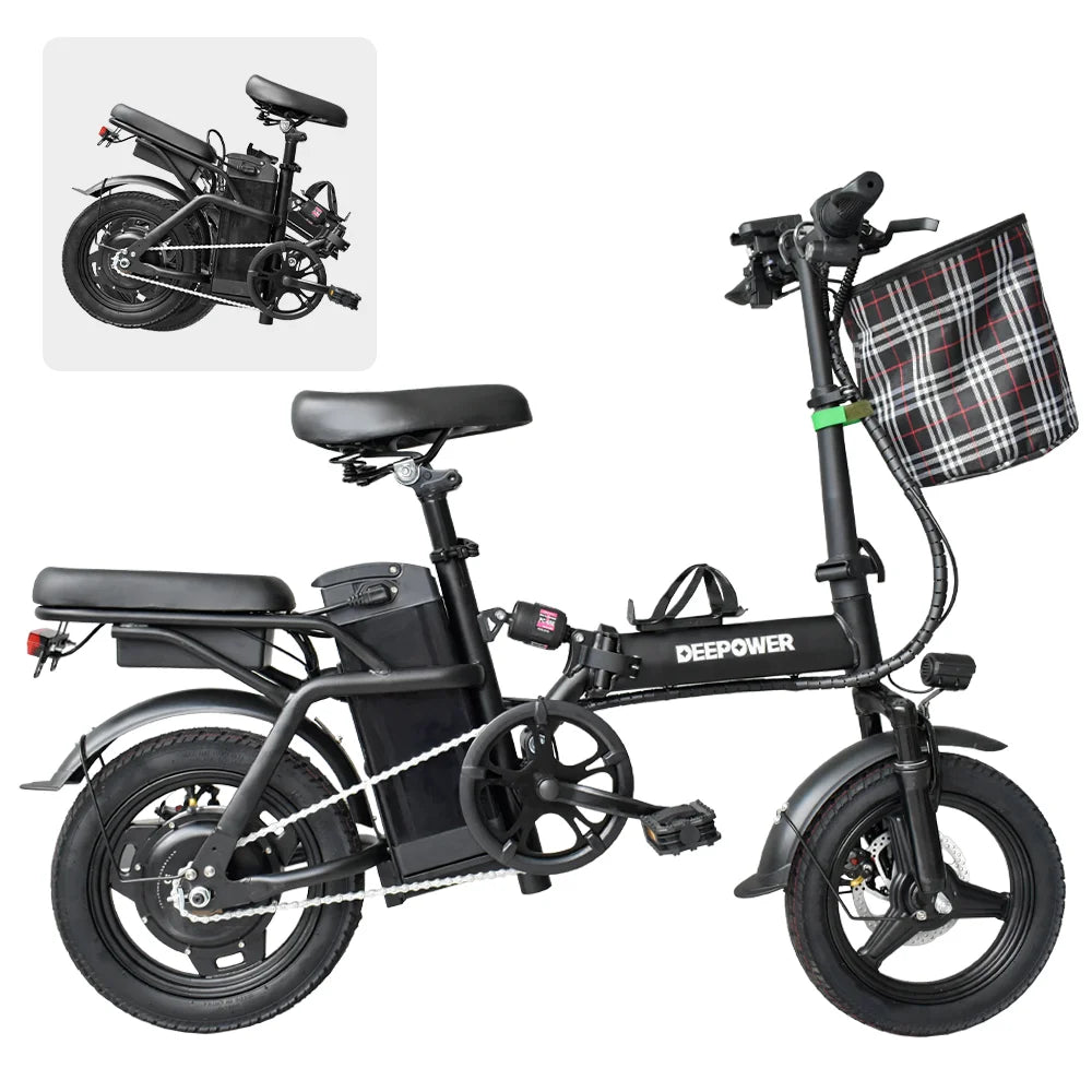 Electric Bike for Adults, 20 mph Folding Ebike, 14" Adults Electric Bicycles,3 Levels 2