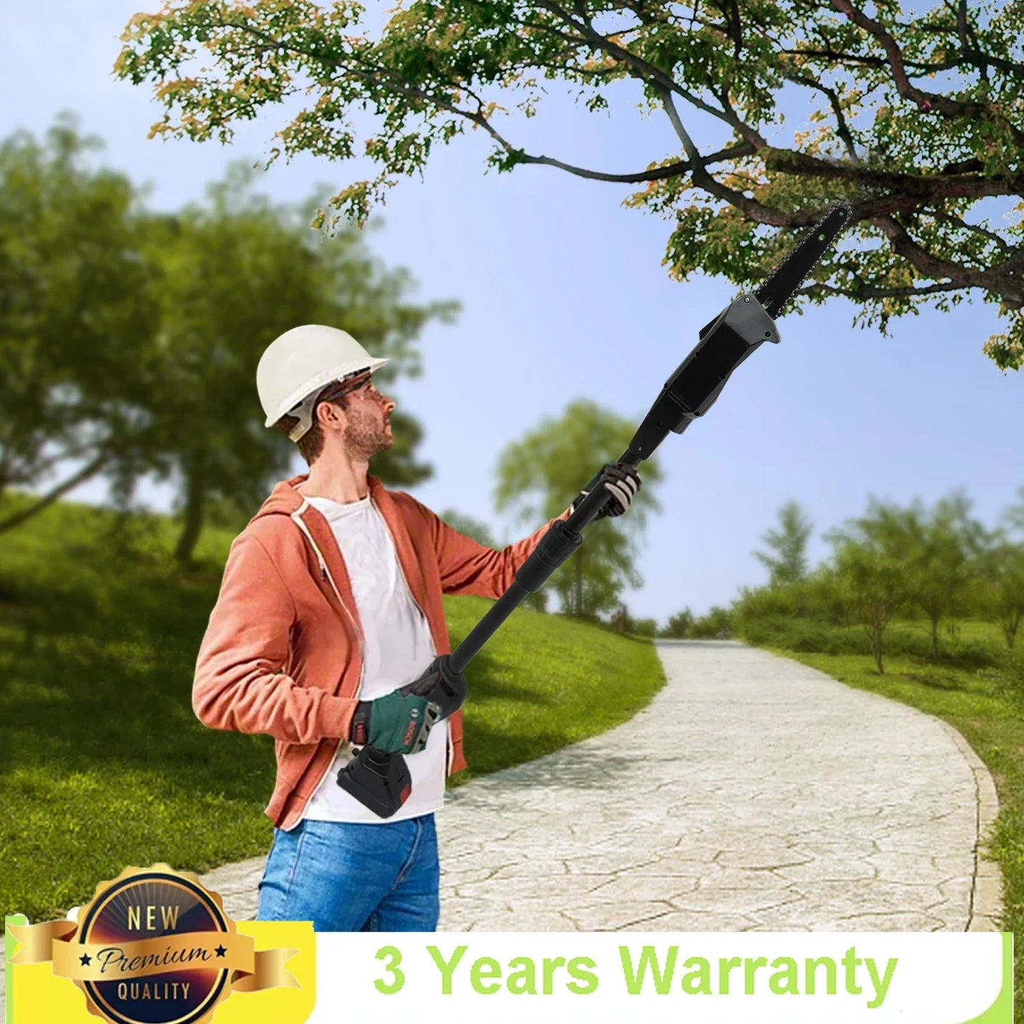 Pole Saw Electric High Branch Saw W/ 1500mah Battery And Standard Charger Low Noise For Gardens,