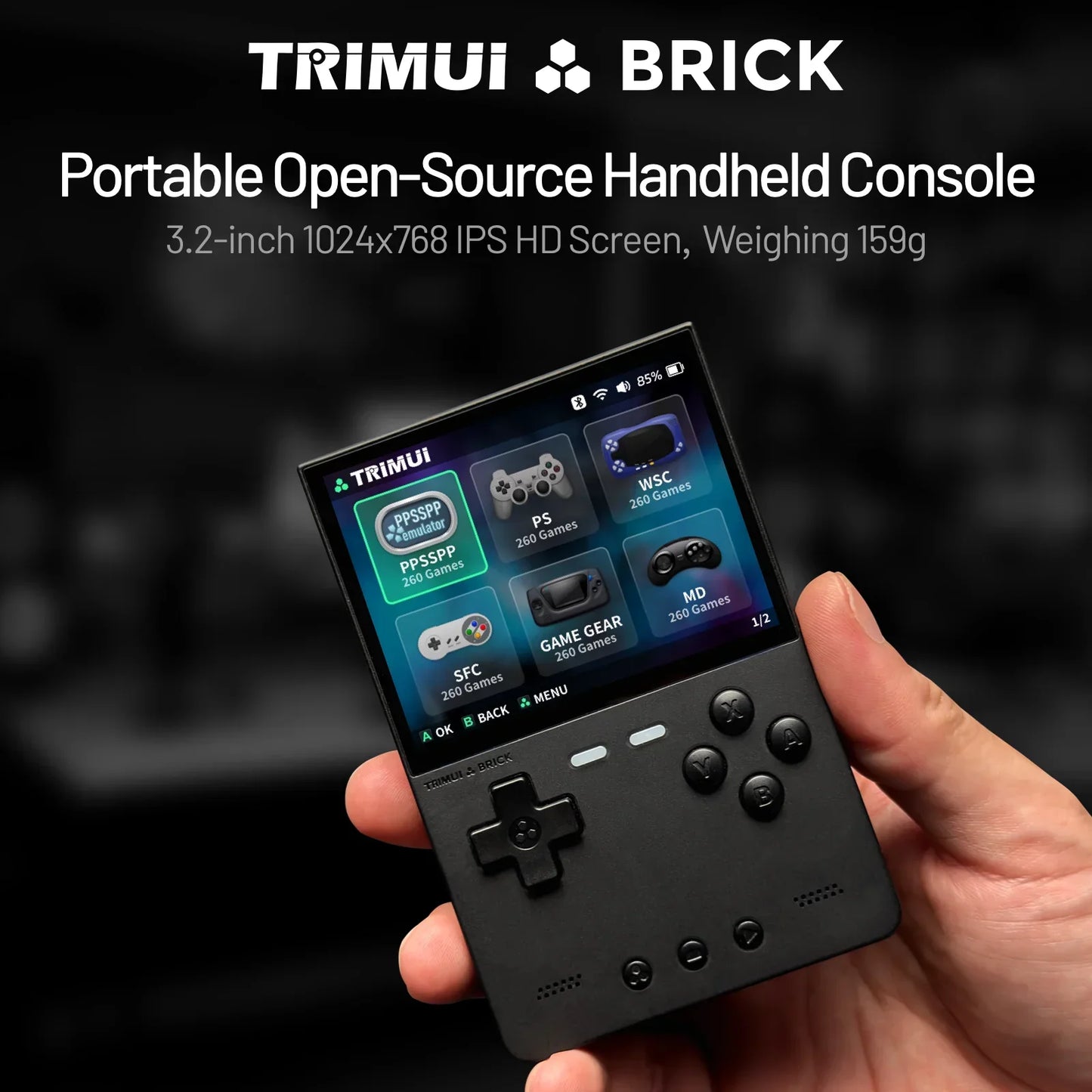 TRIMUI BRICK Handheld Game Console 3.2'' IPS Screen Trimui UI
