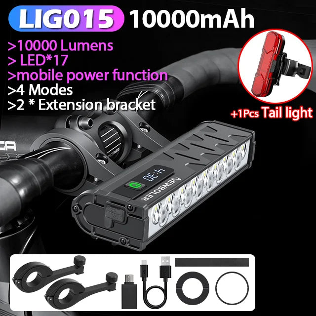 Bicycle Light Front Waterproof Flashlight USB Charging MTB Road Cycling Lamp Accessories