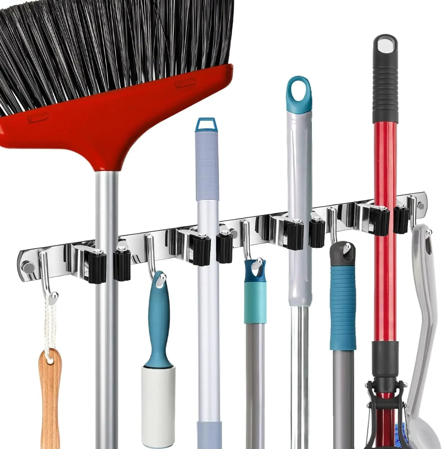 Mop and Broom Holder Stainless Steel Heavy Duty Tool Organizer