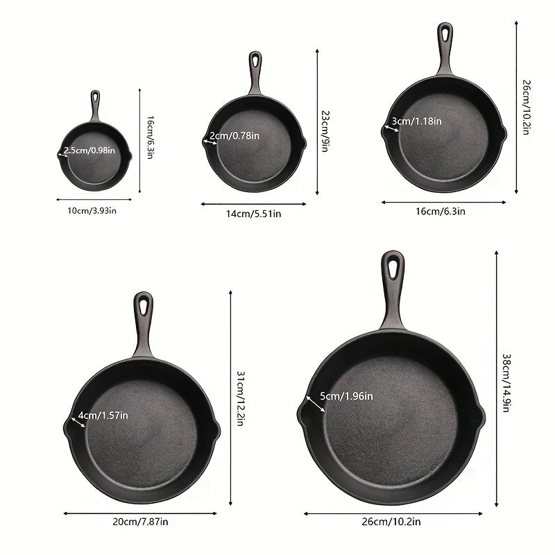 Cast Iron 3PCS 4PCS 5PCS Skillet Set 6 Inch 8 Inch 10 Inch Pan