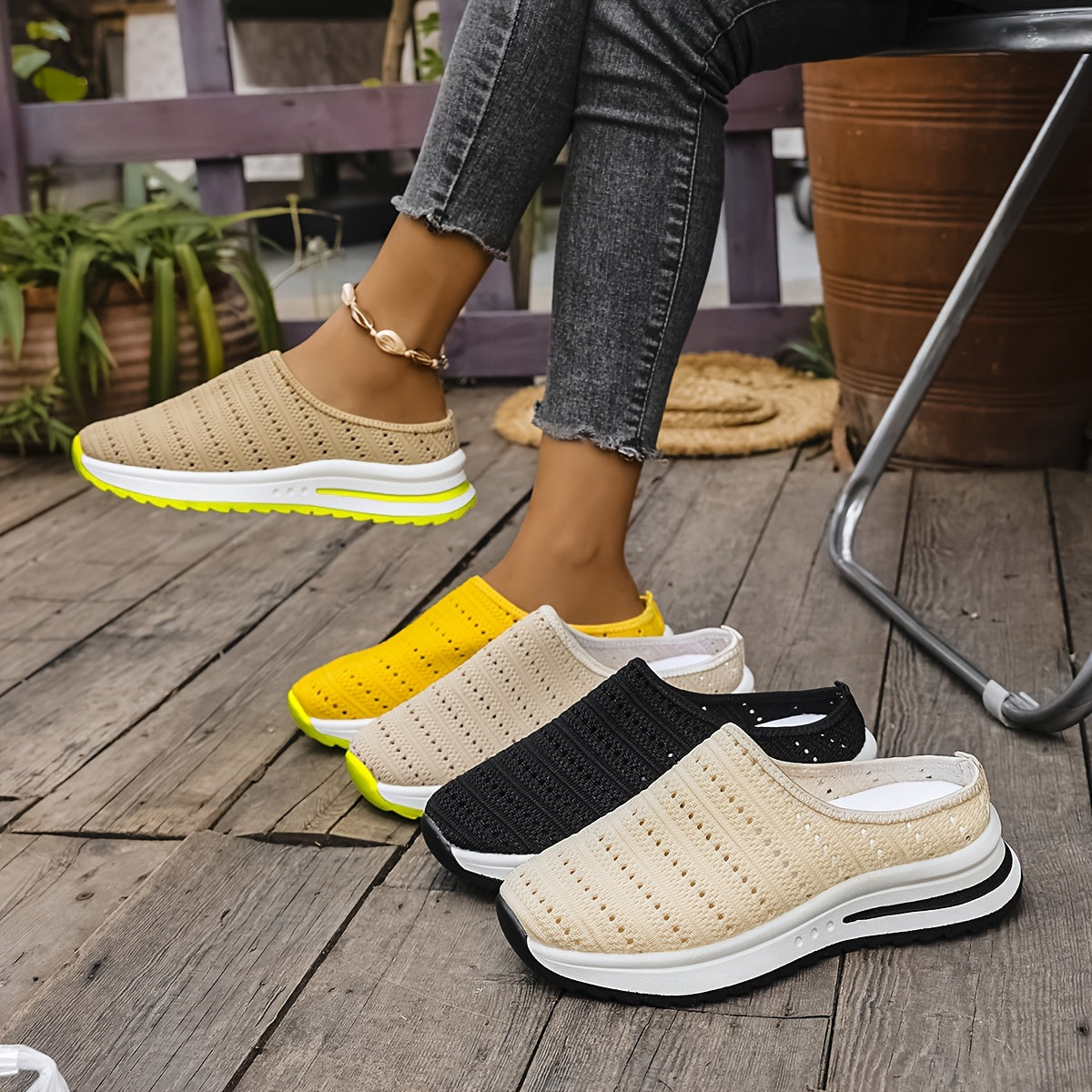 Women'S Casual Slip-On Sneakers - Comfortable Wide Fit Shoes