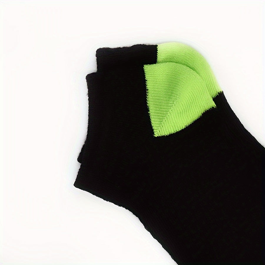 20 Pairs Of Boy's Color Block Liner Anklets Socks Comfy Breathable Non Slip Socks For Kids