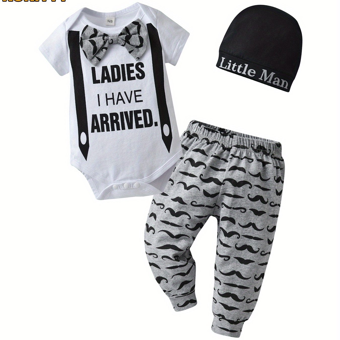Kukitty 3pcs Newborn Infant Baby Boy Clothes Sets Outdoor