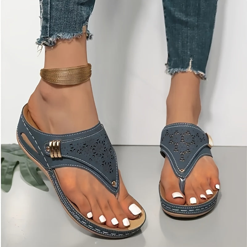 Elegant Women's Slippers Sandals Comfortable Mid-Heel Casual Wear