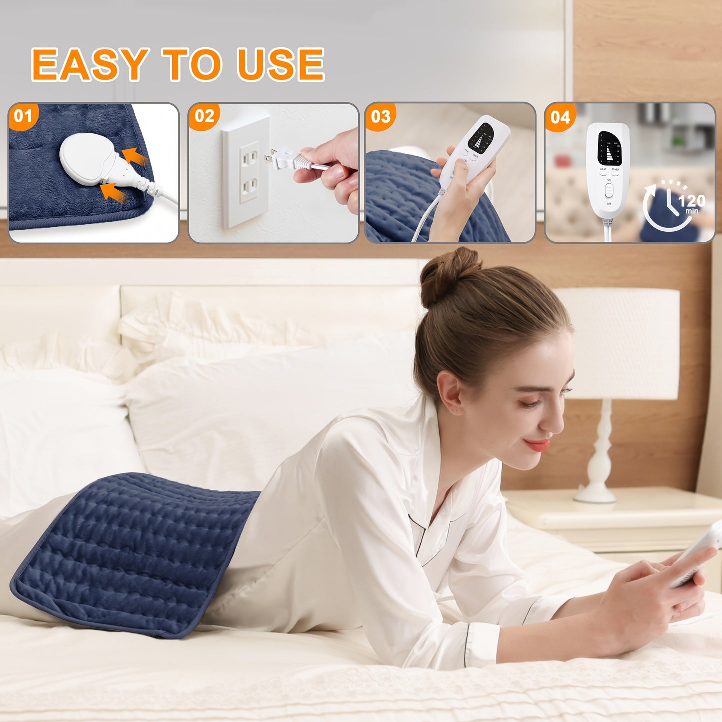 Extra Large Heating Pad Portable 24x12 Electric Heating Pad