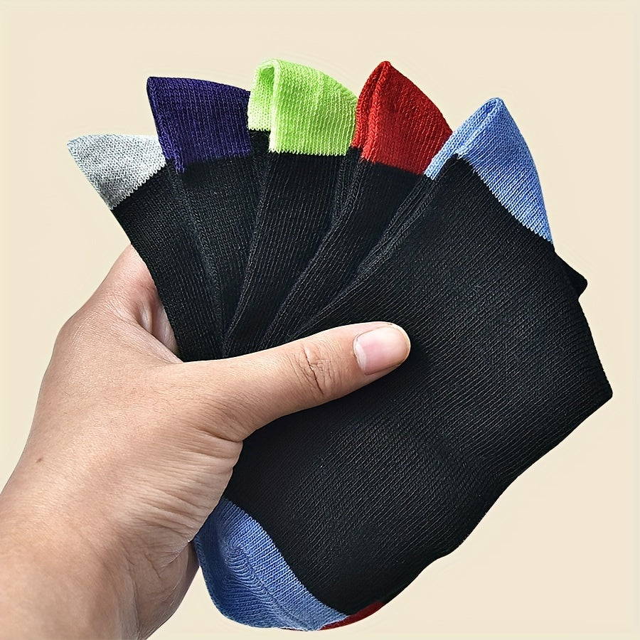 20 Pairs Of Boy's Color Block Liner Anklets Socks Comfy Breathable Non Slip Socks For Kids