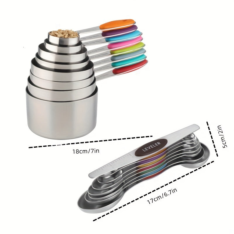 Colorful Measuring Cups Set 8/17pcs Stainless Steel Baking Tools