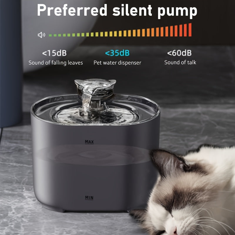 Automatic Pet Water Fountain Large 77.43 Oz Capacity Dispenser
