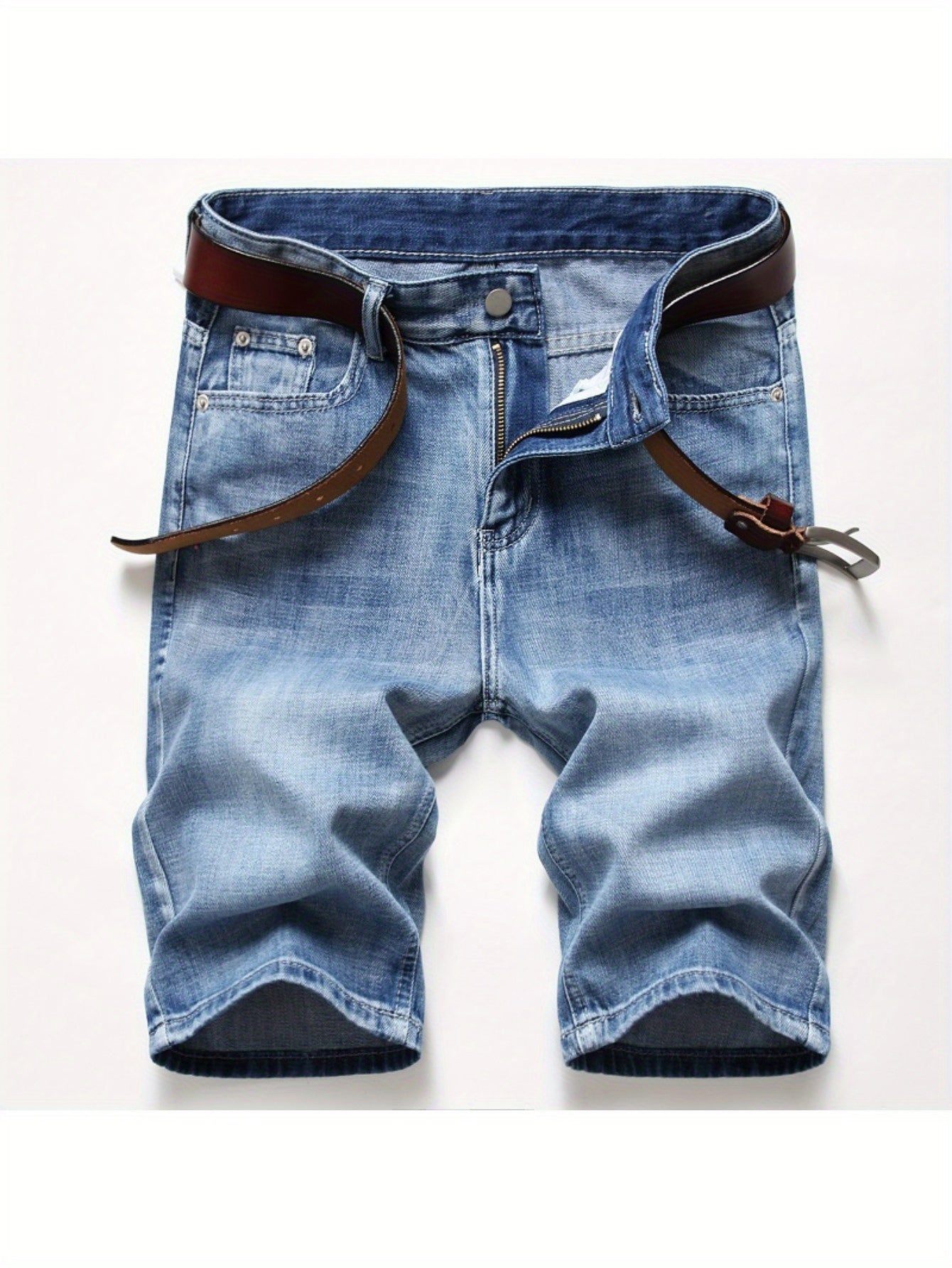 Summer Ripped Denim Shorts for Men Casual Street Style with Pockets