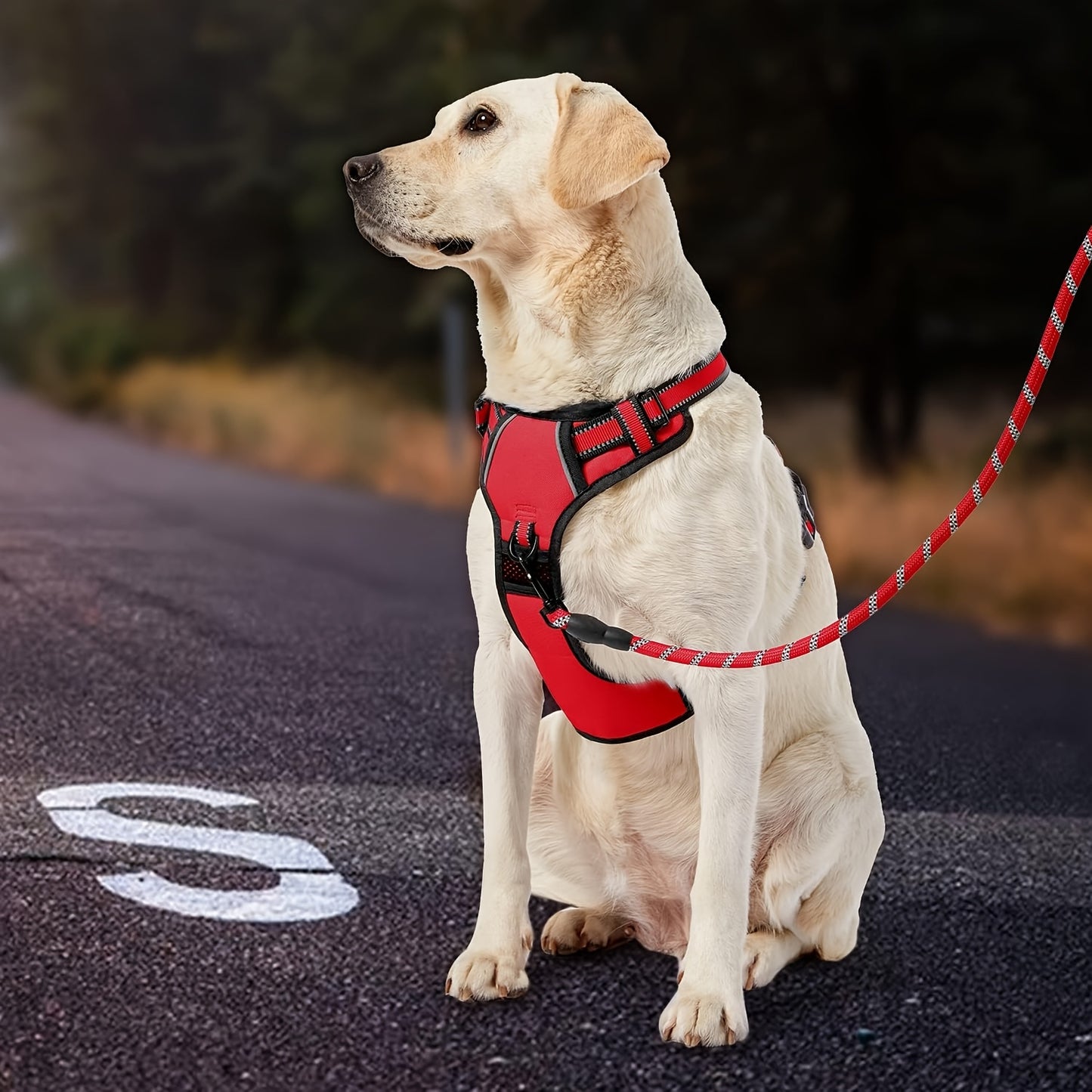 Fully Reflective No Pull Dog Harness Adjustable Breathable No Choke Pet Vest for Small and Large Dogs