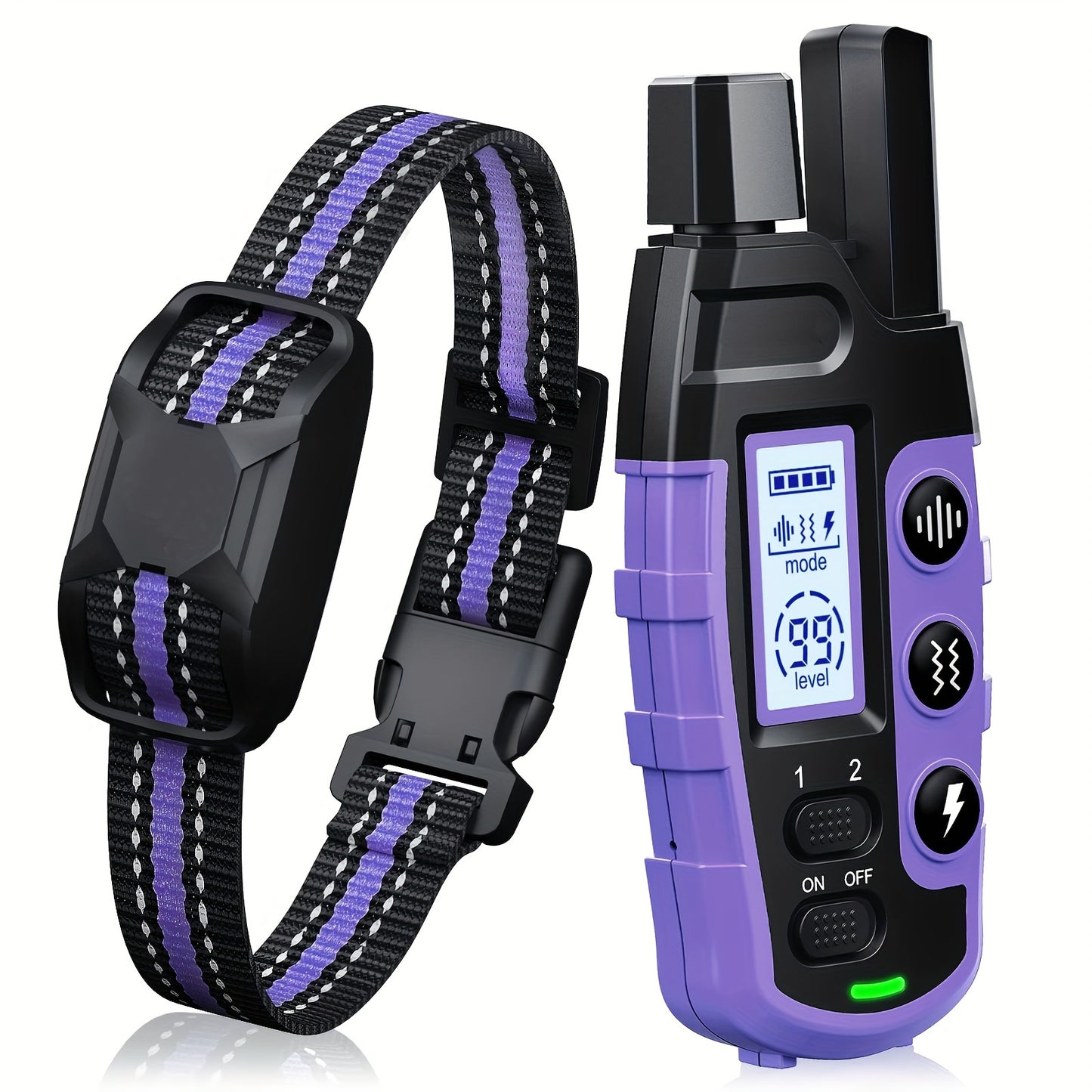 3300 Feet Dog Training Collars With Remote Adjustable Nylon Strap Electric Shock Vibration And Sound Modes Rechargeable 360 Feet Range Waterproof For Small To Large Dogs 5 To 150 Pounds