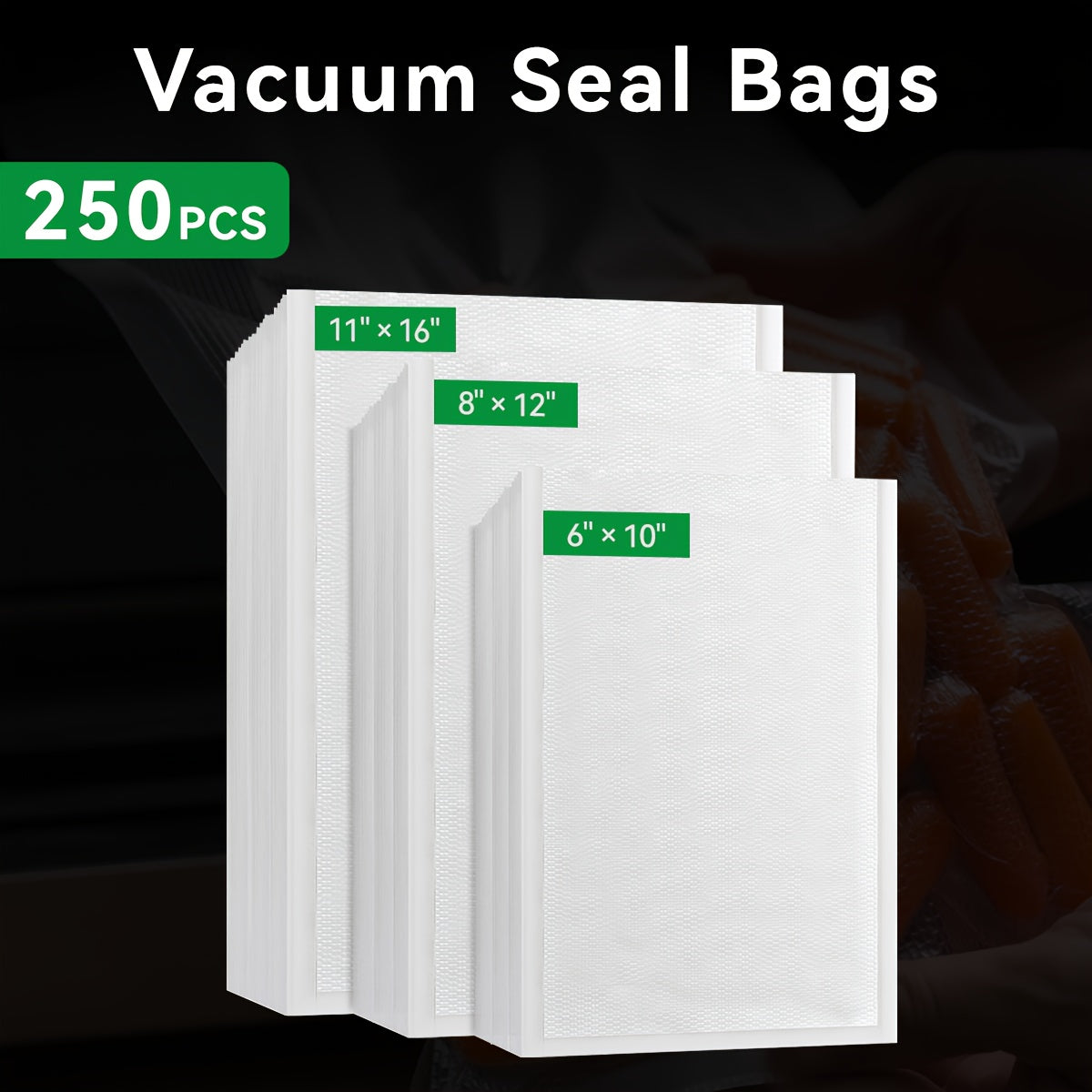 250pcs Combination Food Saver Vacuum Sealer Bags BPA-Free