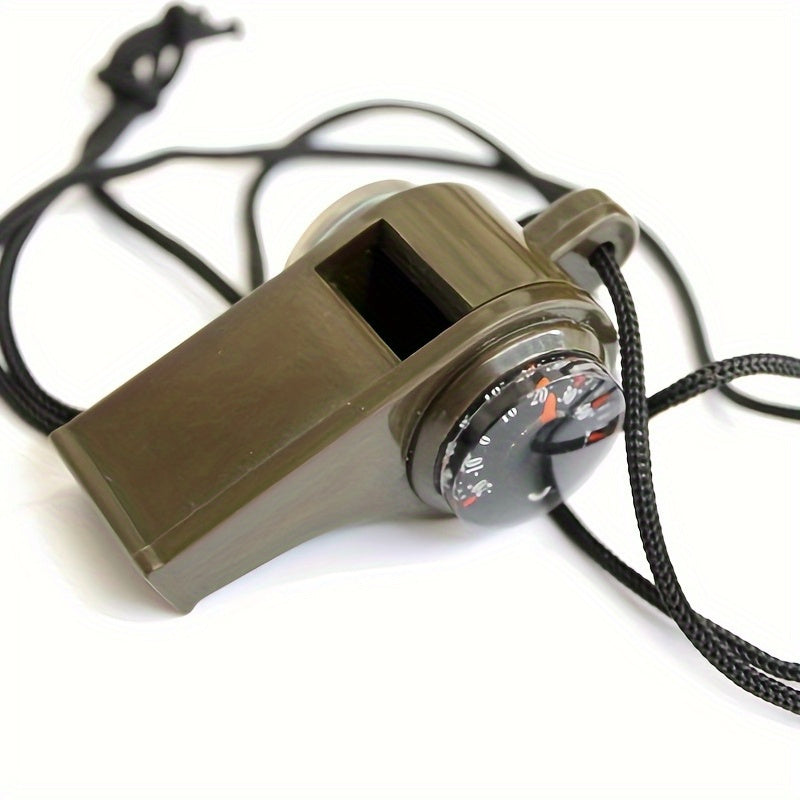 1pc ABS Material 3-in-1 Outdoor Essential Thermometer Whistle