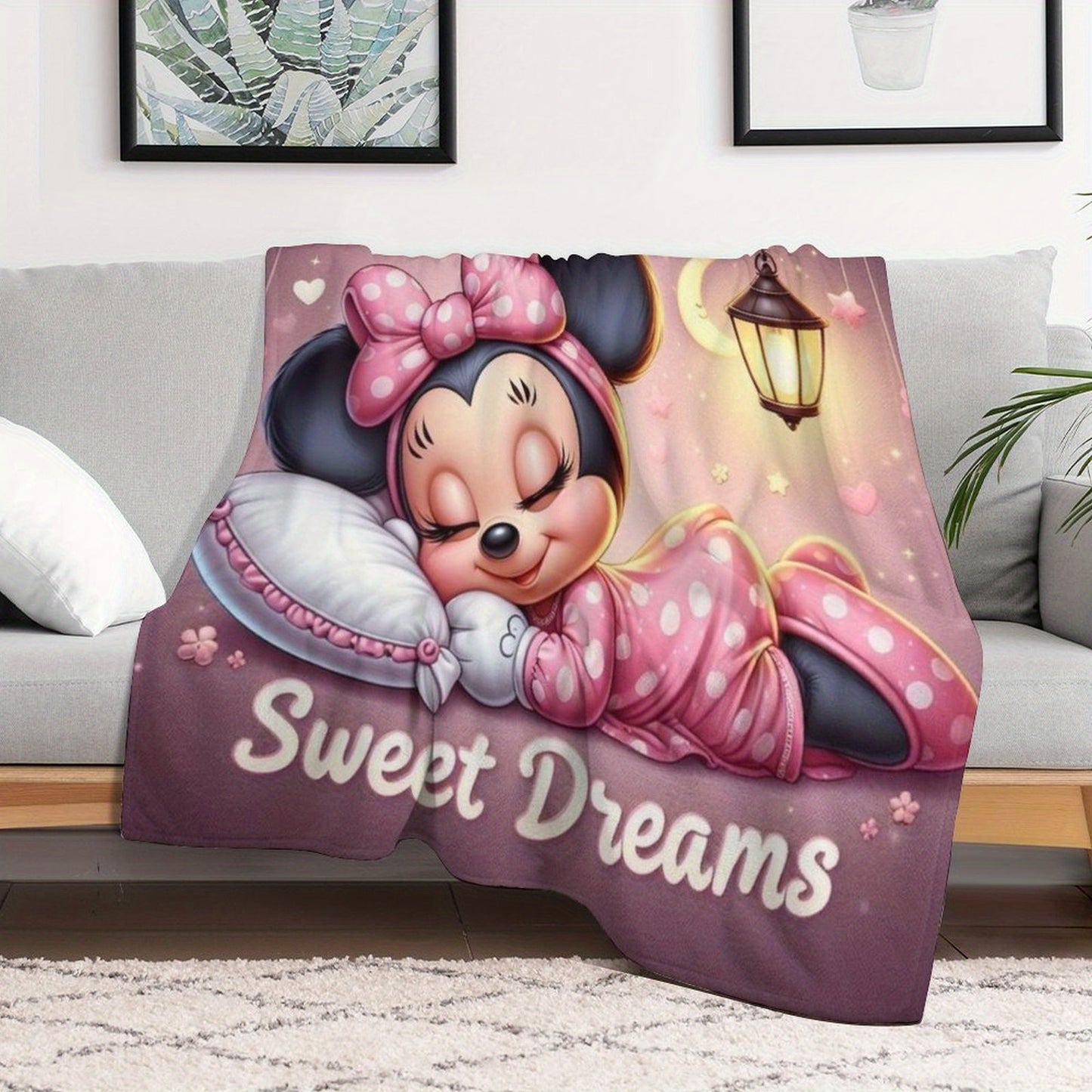 Disney Minnie Mouse 280GSM Flannel Throw Blanket Ultra-Soft