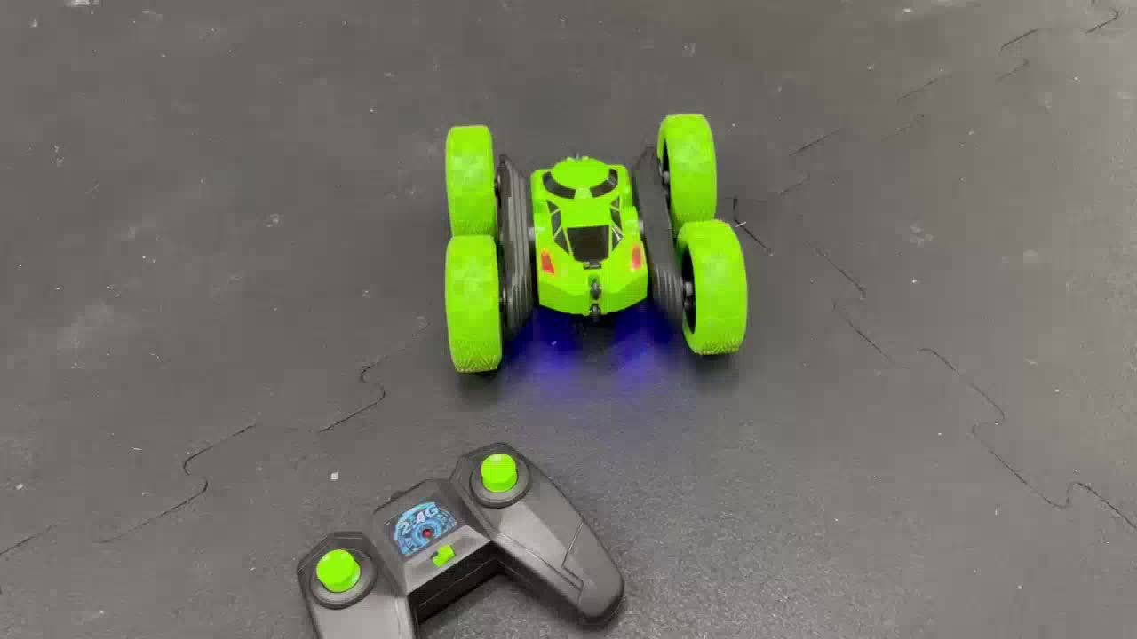 360° Rotating RC Stunt Car with Headlights for Kids