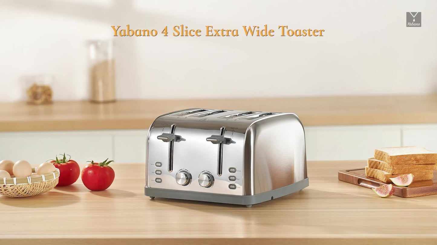 4-Slice Toaster with 7 Shade Settings by Reemix, Stainless Steel