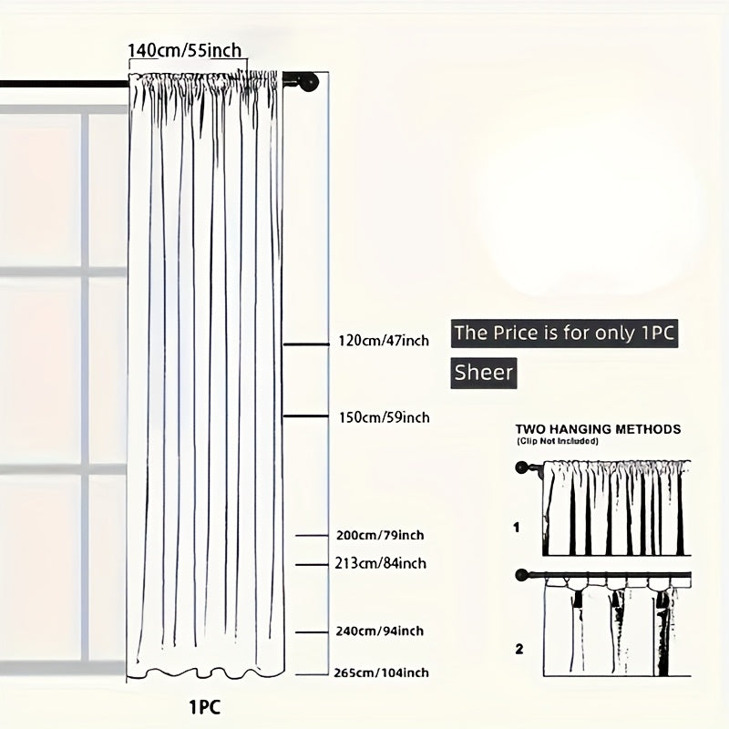 2D White Lace Curtain Semi Transparent Floral Pattern Rod Pocket Design for Living Room Bedroom Kitchen or Cafe Washable Polyester All Season Use