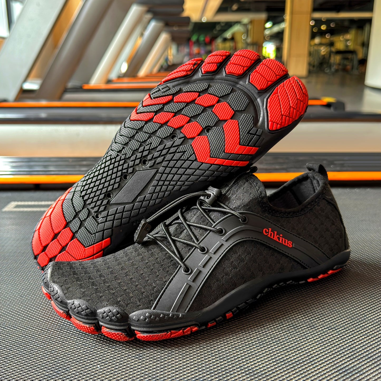 Lightweight Breathable Unisex Athletic Shoes Rubber Sole Casual Lace Up Outdoor Stream Trekking Yoga Footwear Striped Pattern Four Seasons
