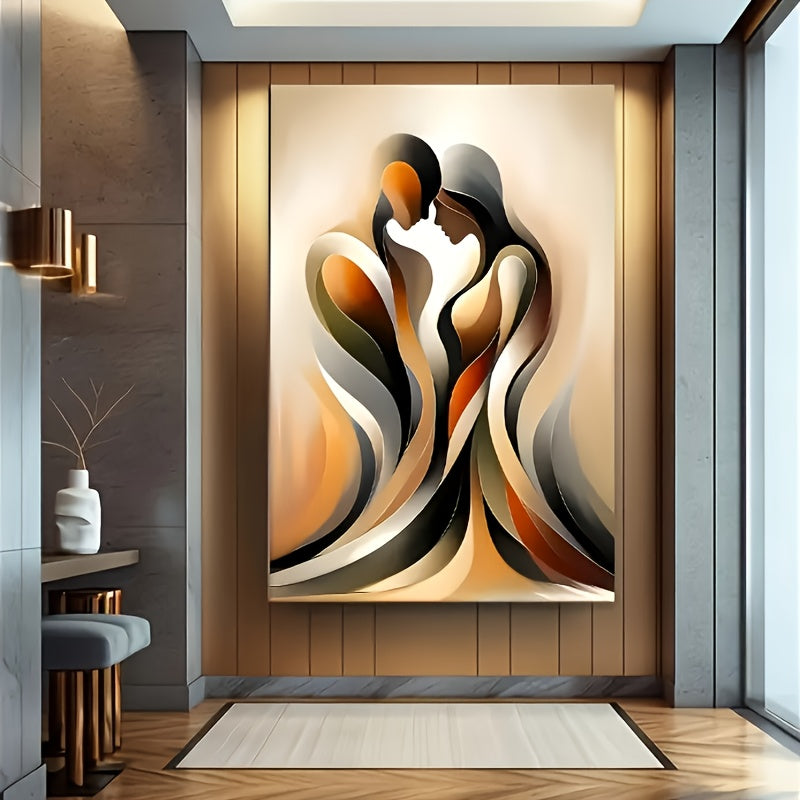 2D Flat Modern Abstract Love Canvas Wall Art Embraces for Living Room Bedroom Office Decor Perfect Gift Holiday Easter Spring