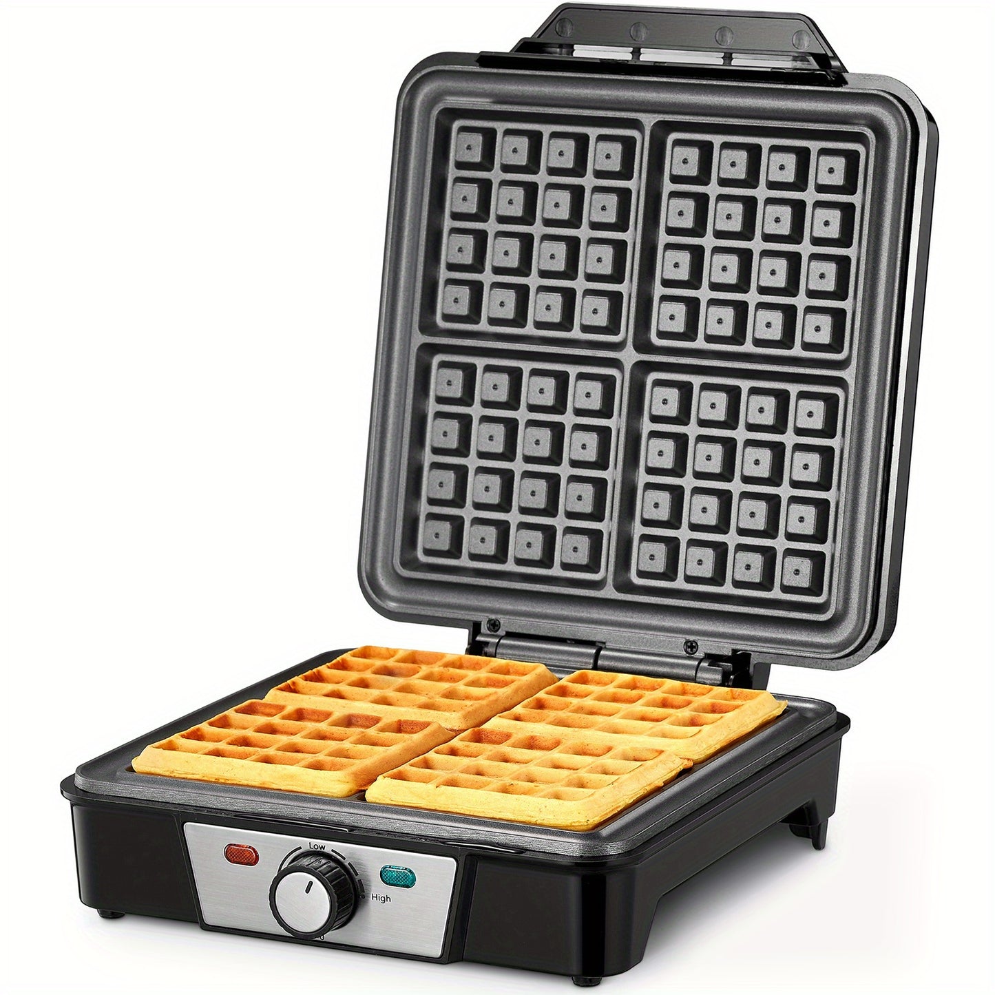 1pc Yabano 4-Slice Belgian Waffle Maker, 1200W Quick Heating