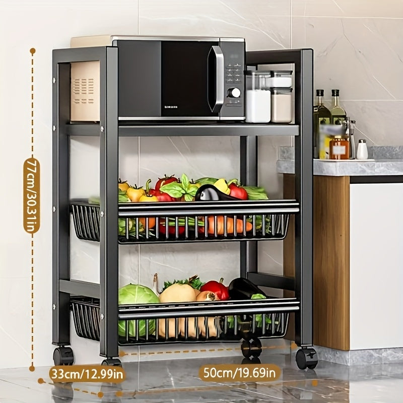 1pc Multifunctional Kitchen Storage Rack 42.52 Inch Adjustable