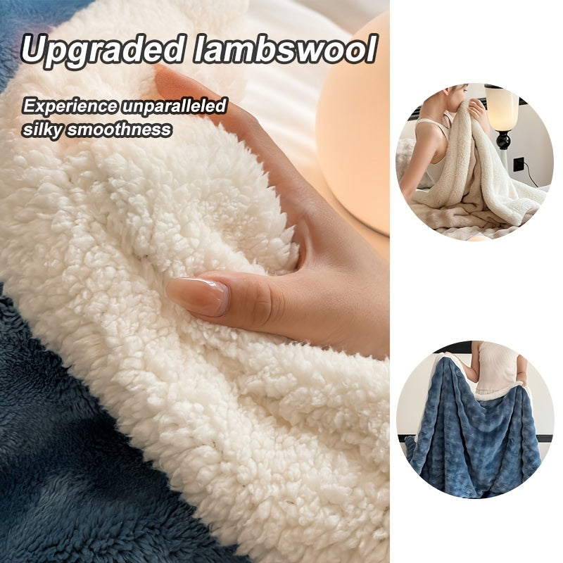 1 Queen Size Double Layer Air Conditioning Blanket Soft Warm Cozy