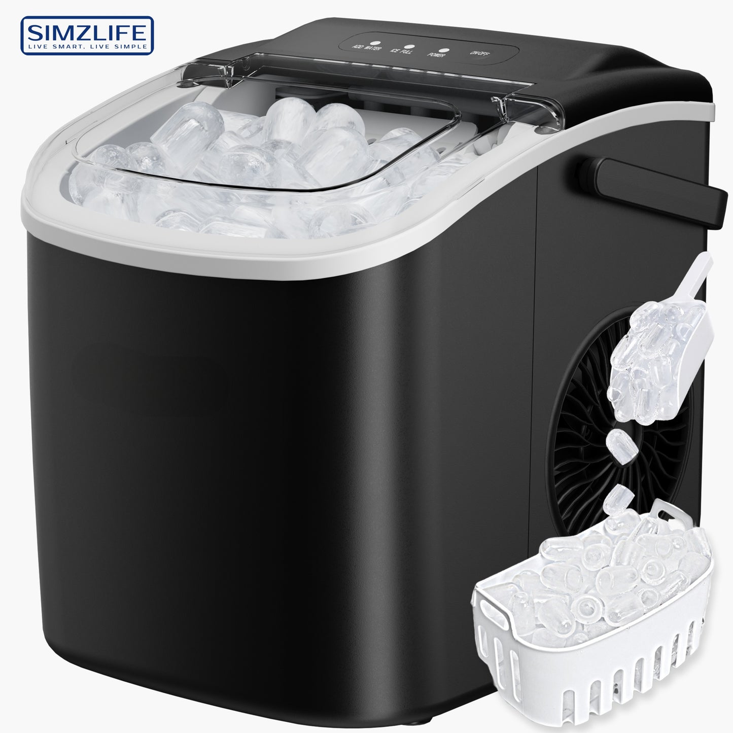 Portable Ice Maker Nugget Ice Maker 26-34Lbs/Day Auto-Cleaning