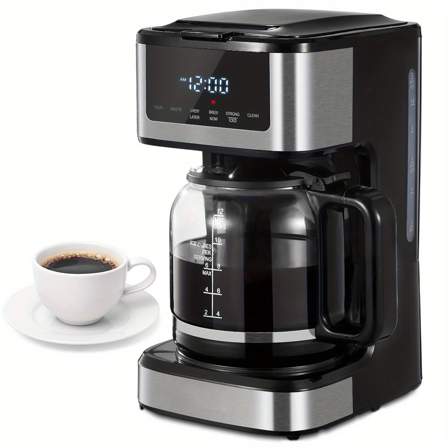 Reemix Programmable Coffee Maker 12 Cup Touch Screen Iced Coffee