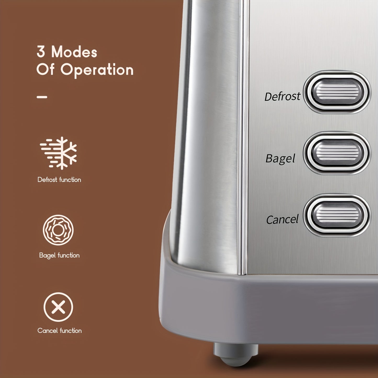 4-Slice Toaster with 7 Shade Settings by Reemix, Stainless Steel