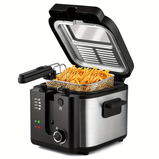 SUSTEAS Deep Fryer 1500W Electric Stainless Steel Design