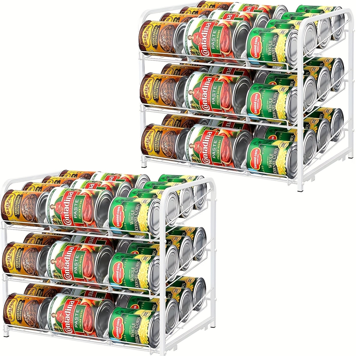 Large Capacity Metal Wire Can Holder With Adjustable Dividers