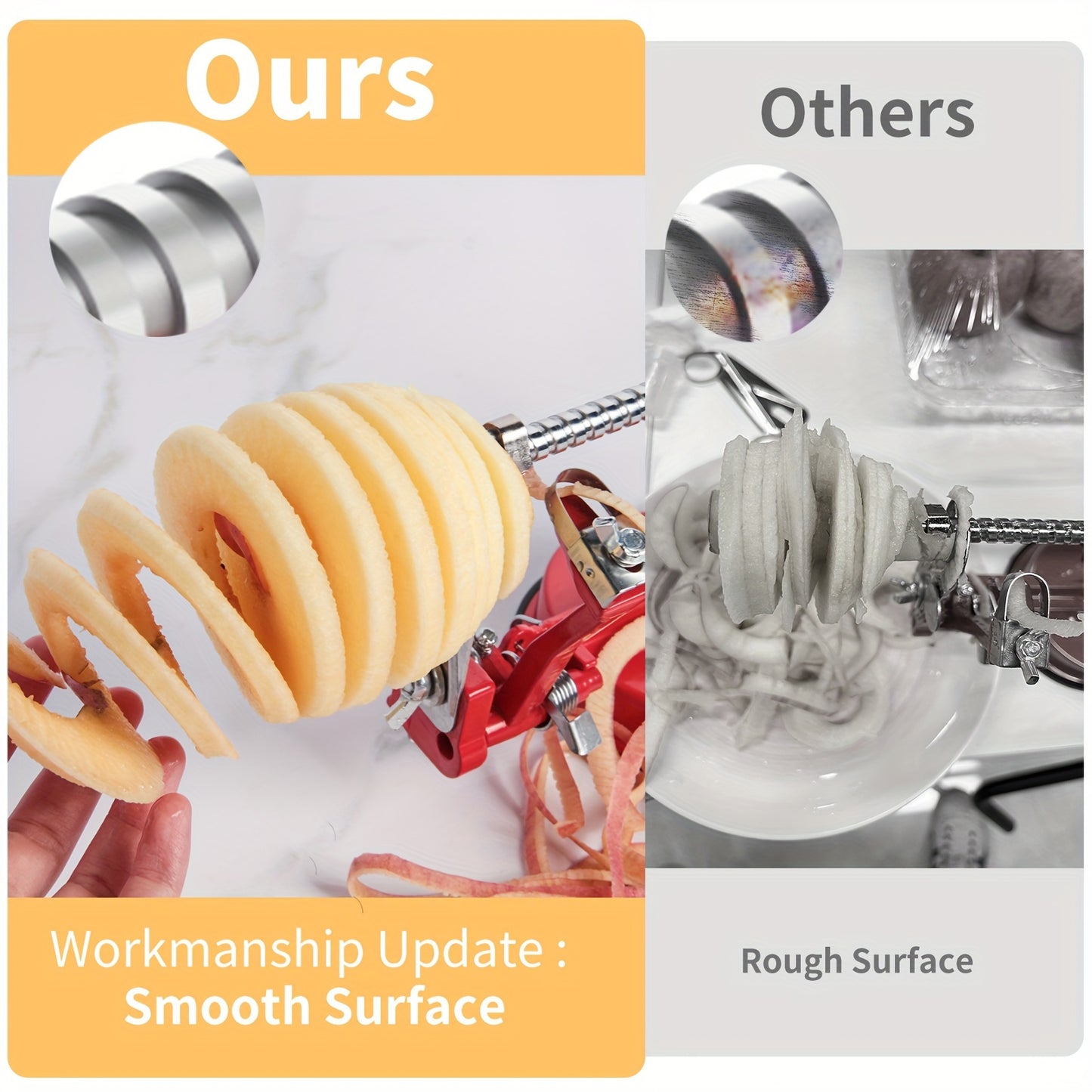 Fruit Peeler Slicer Corer 3 In 1 Heavy Duty Apple Peeler Mahogany