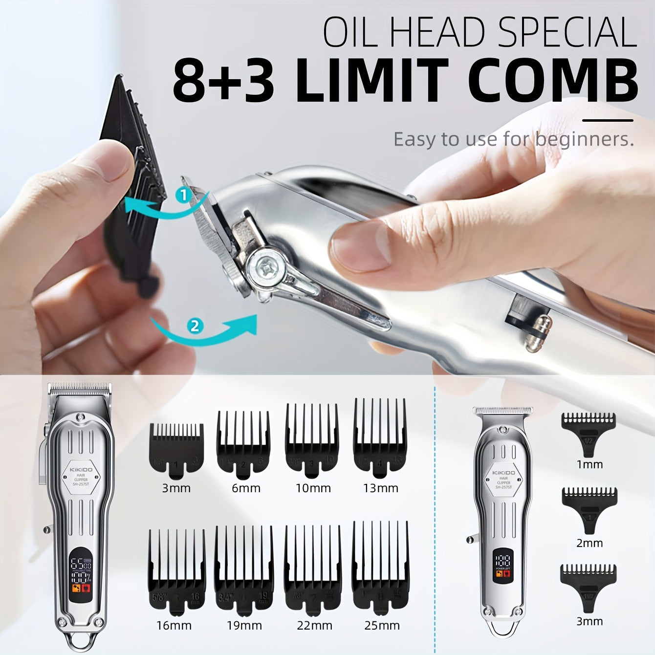 KIKIDO 2-in-1 Men's Hair Clipper Set KK-2575T Rechargeable