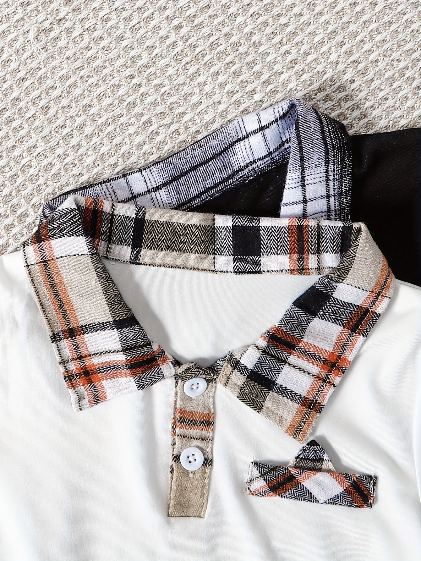 Boys Simple Casual Plaid Shirt Short Sleeve Shorts Set 4pcs