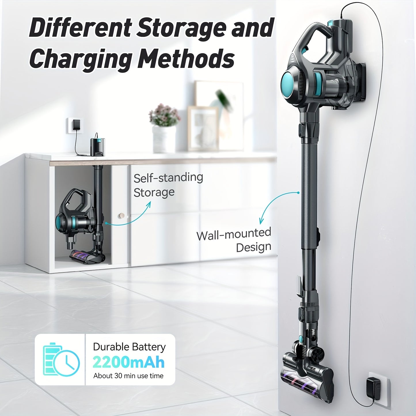 Lightweight 23Kpa Powerful Suction Cordless Vacuum Cleaner