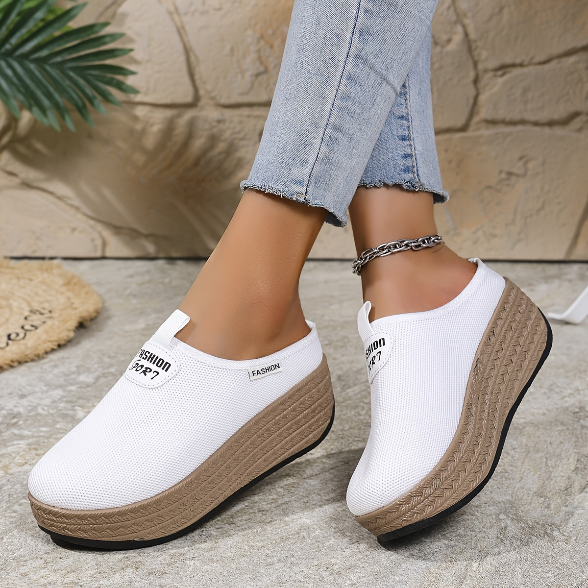 Women's Summer Slip-On Sneakers with Breathable Fabric Upper
