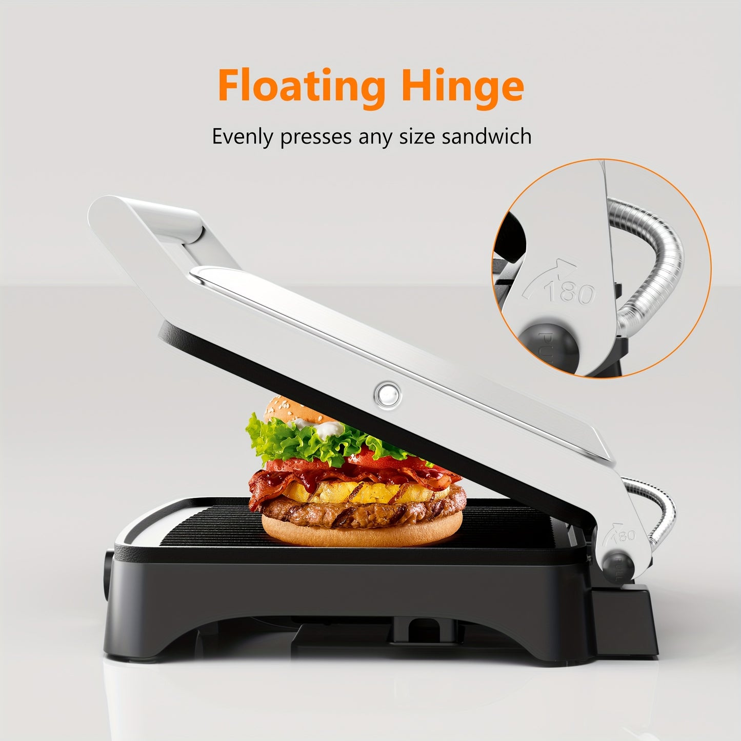 3-in-1 Panini Press - 4-Slice Grill Sandwich Maker