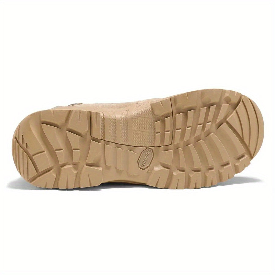 Men's Wide Tactical Work Boots Side Zipper Ankle Support