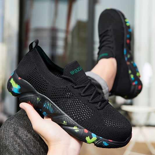 Men's Wide Athletic Shoes with Shock-Absorbing Soles