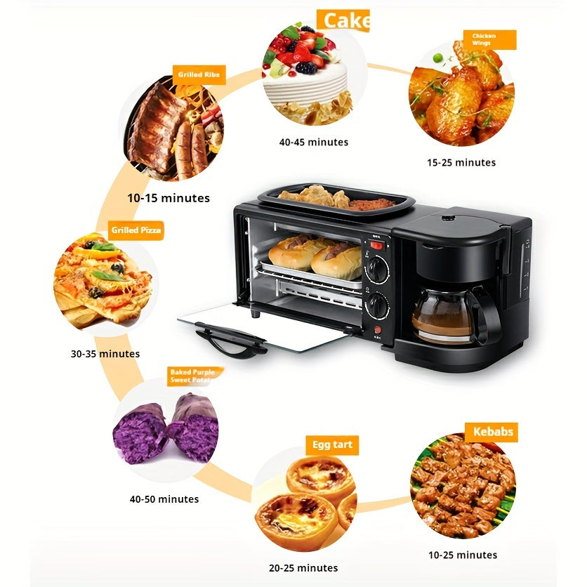 3-in-1 Multifunctional Breakfast Machine Compact Kitchen Appliance