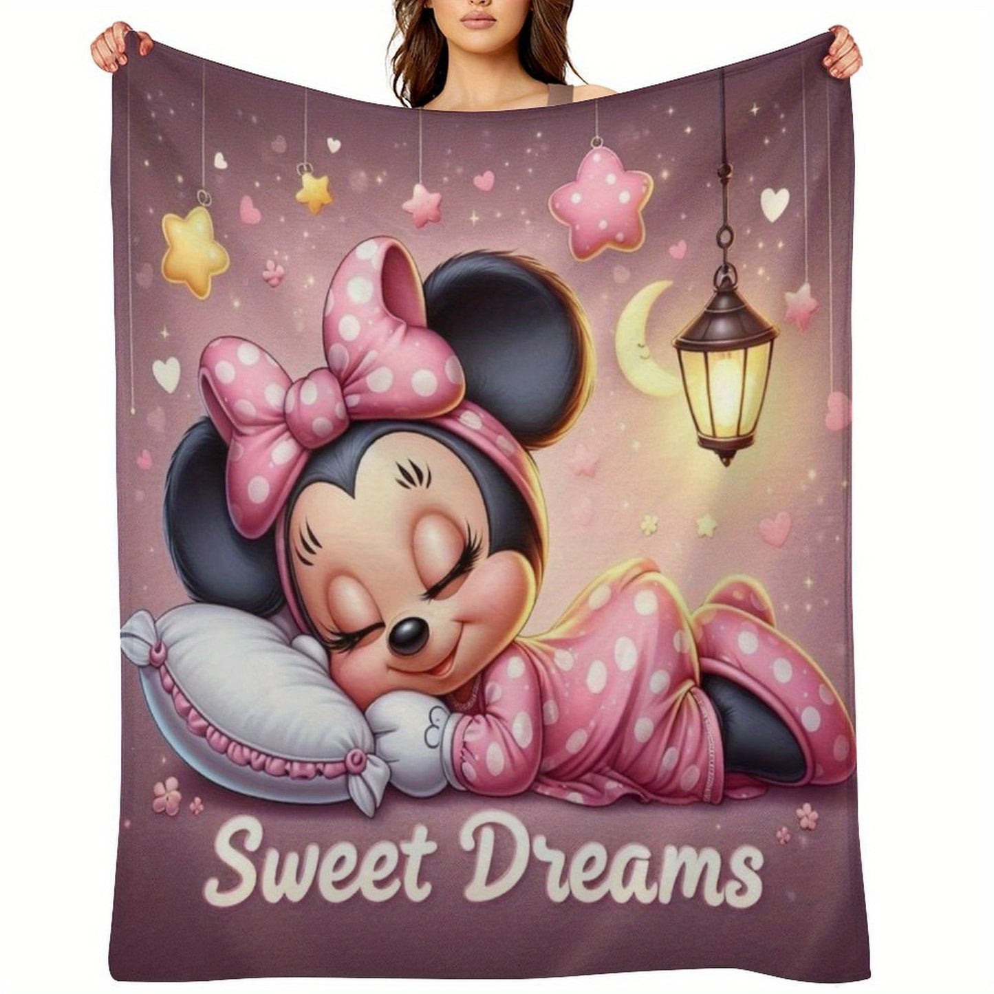 Disney Minnie Mouse 280GSM Flannel Throw Blanket Ultra-Soft