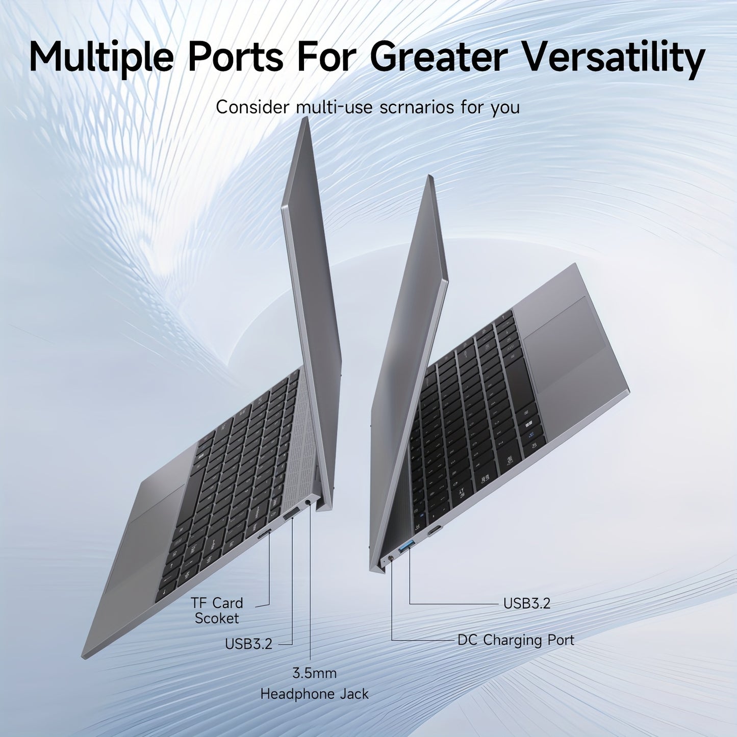 15.6-inch/14-inch Ultra-thin Business Office Laptop PC Convenient and Lightweight InchIntel Pentium J3710 Up to 2.64GHz 8GB RAM 256GB ROM