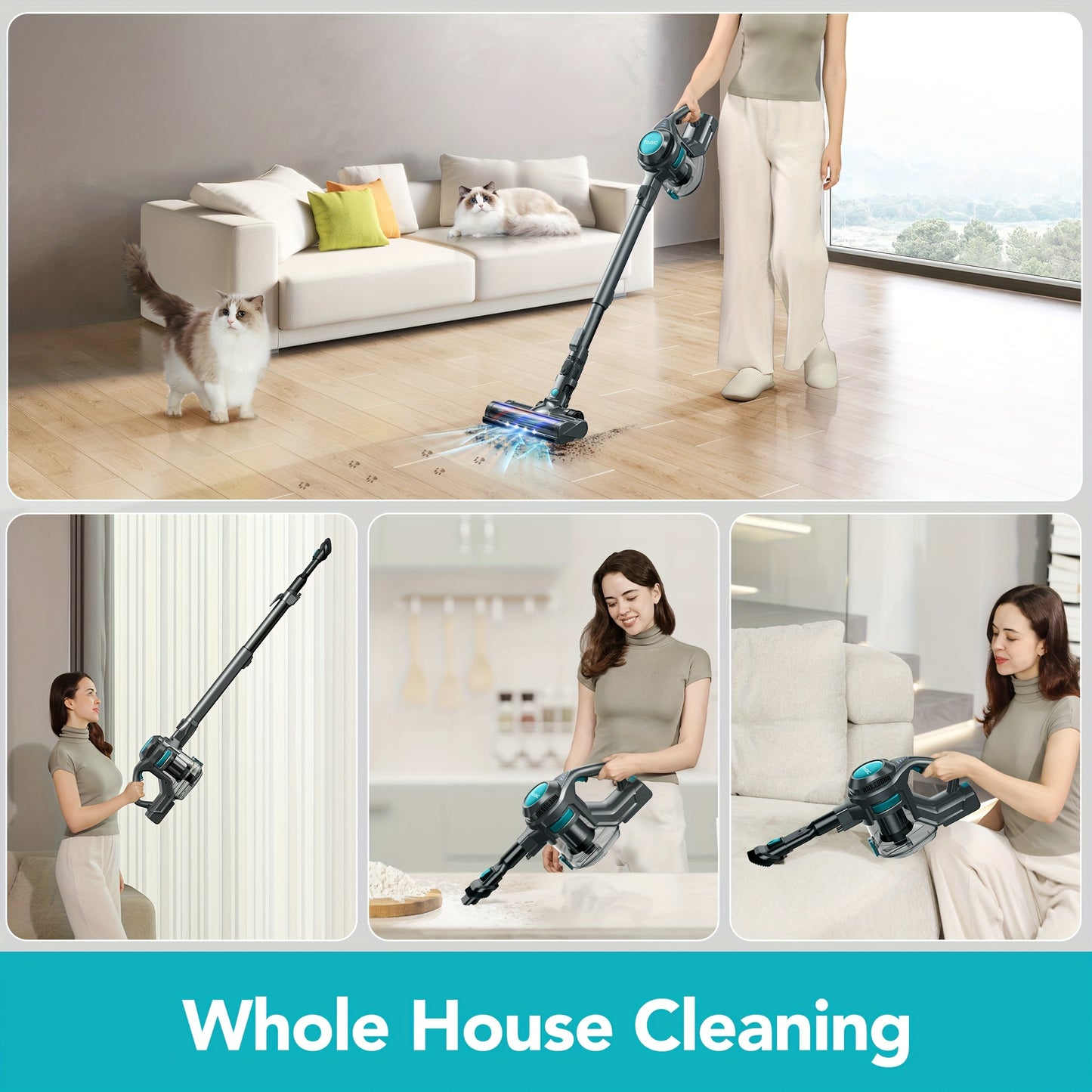 Lightweight 23Kpa Powerful Suction Cordless Vacuum Cleaner
