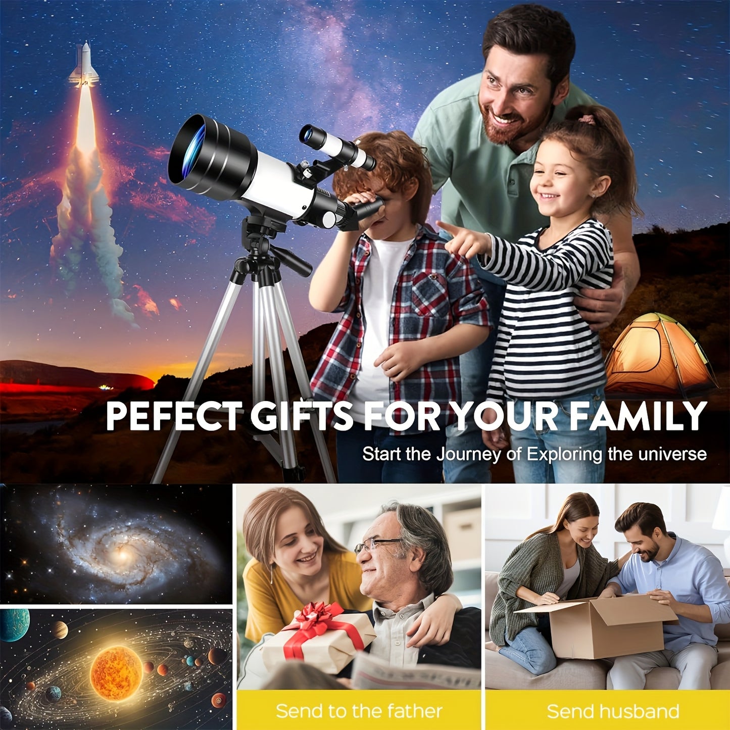 150x High Magnification Astronomical Telescope 70mm Aperture