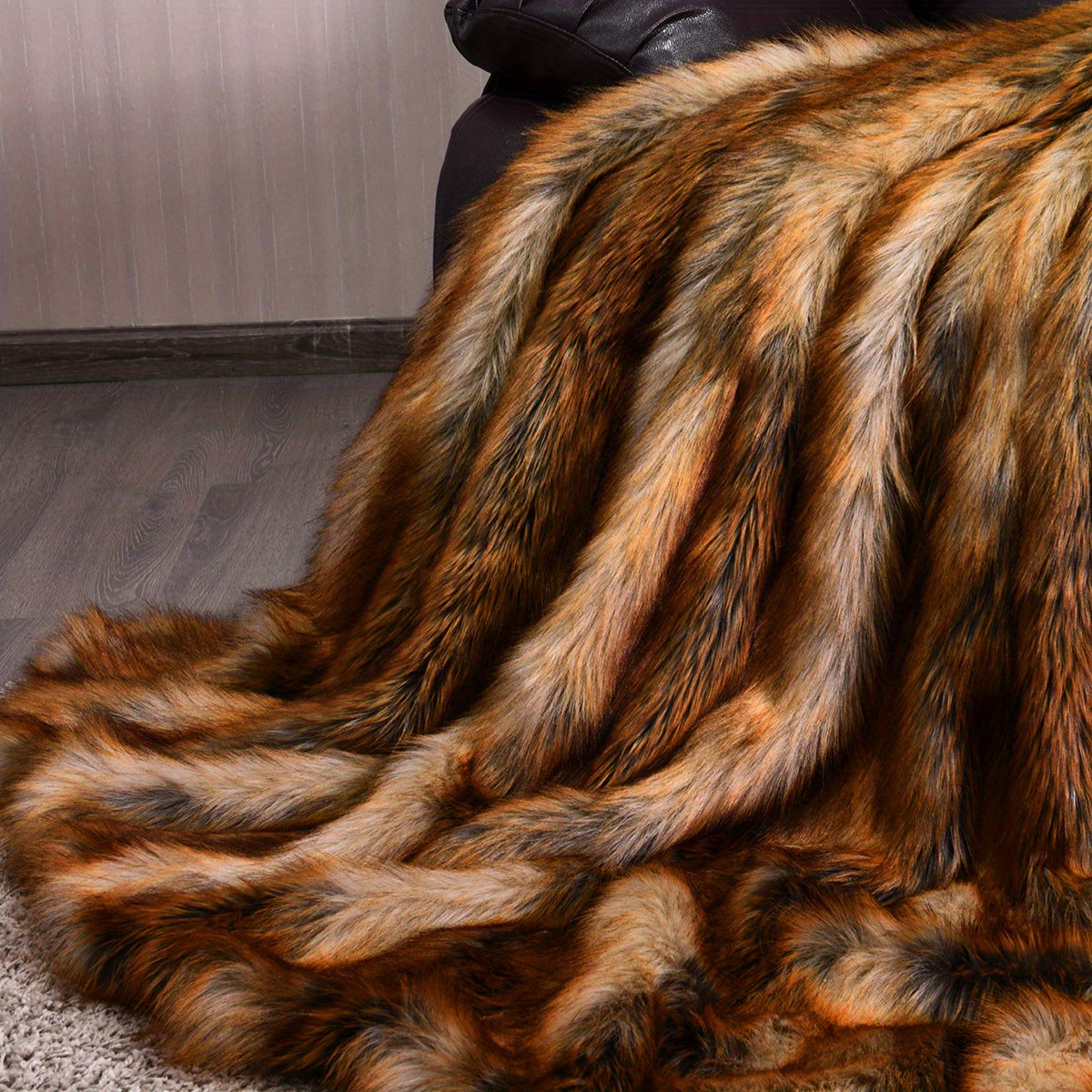 Maxmass Luxury Faux Fur Throw Blanket Soft Plush Polyester Fiber 84"x58" Cozy Couch Cover
