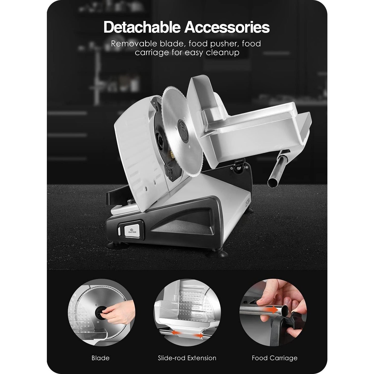 OSTBA Electric Slicer with Lock Protection and Adjustable Thickness
