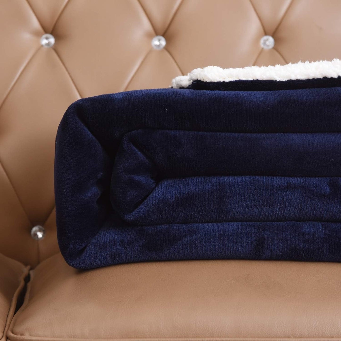 Thick Reversible Sherpa Blanket, Warm Soft Fleece Throw