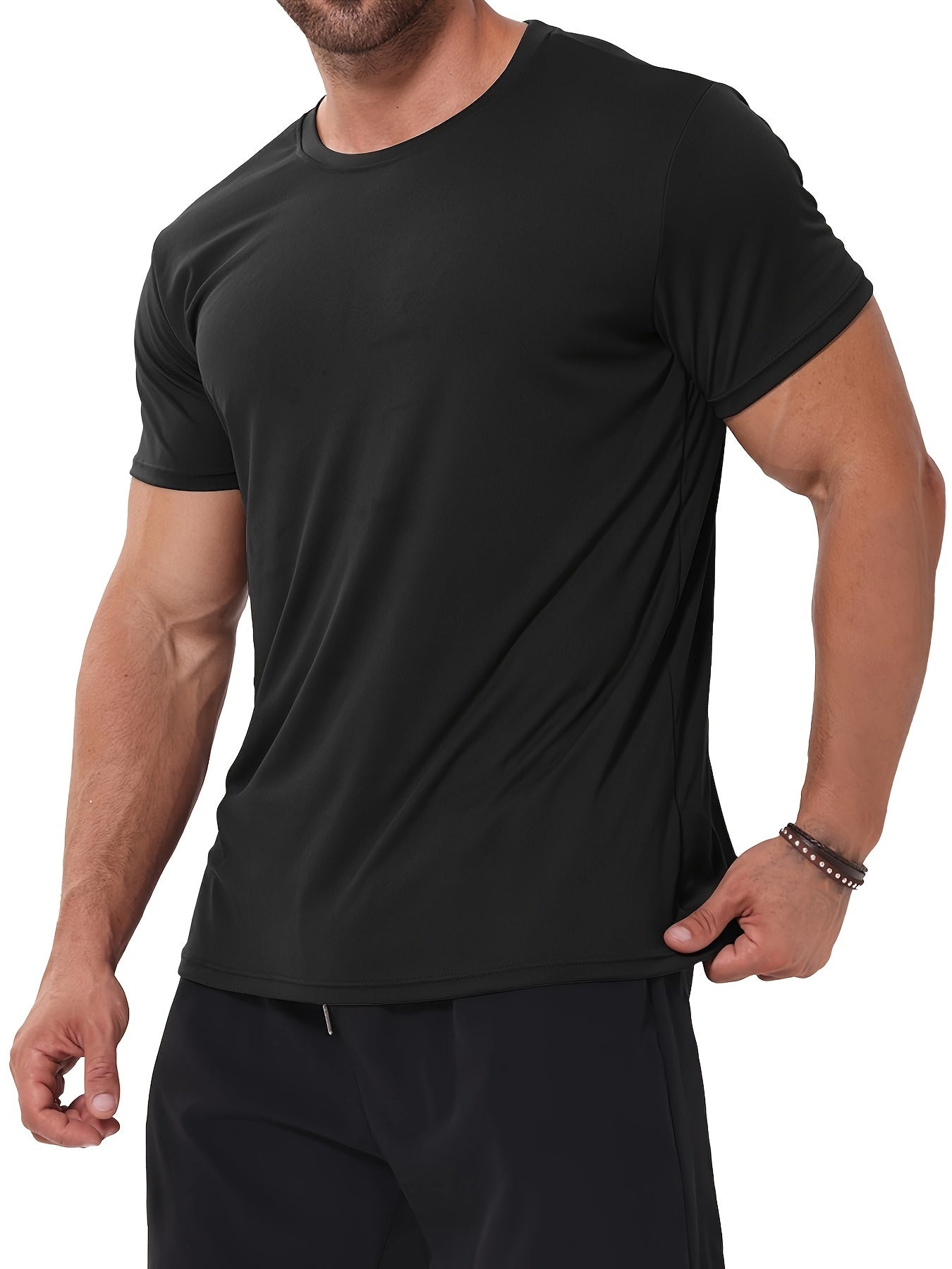 6 Pack Quick Dry Crew Neck Short Sleeve Workout Shirts